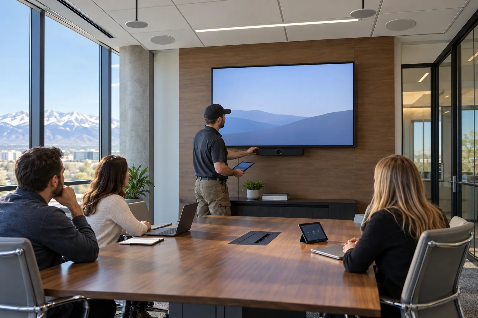 Audio visual systems: Conference room displays, cameras and audio equipment