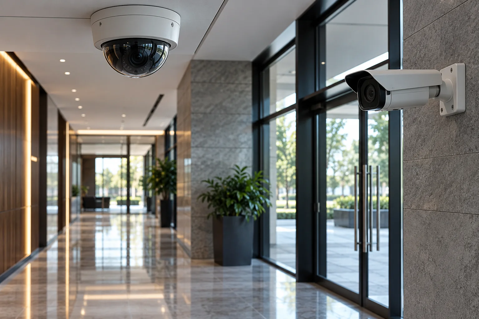 Video gun detection: Commercial surveillance cameras at a building entry