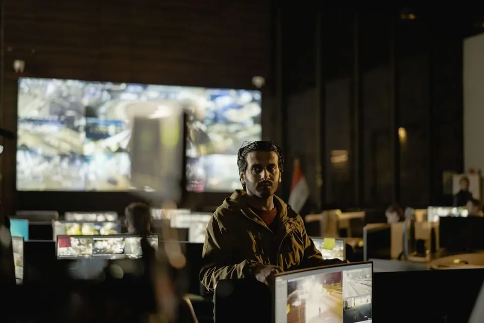 Security Control Room with Diverse Team Monitoring