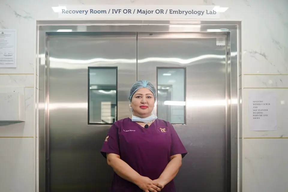 Healthcare Professional in Hospital Corridor